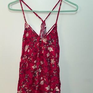 Red American Eagle Floral Tank